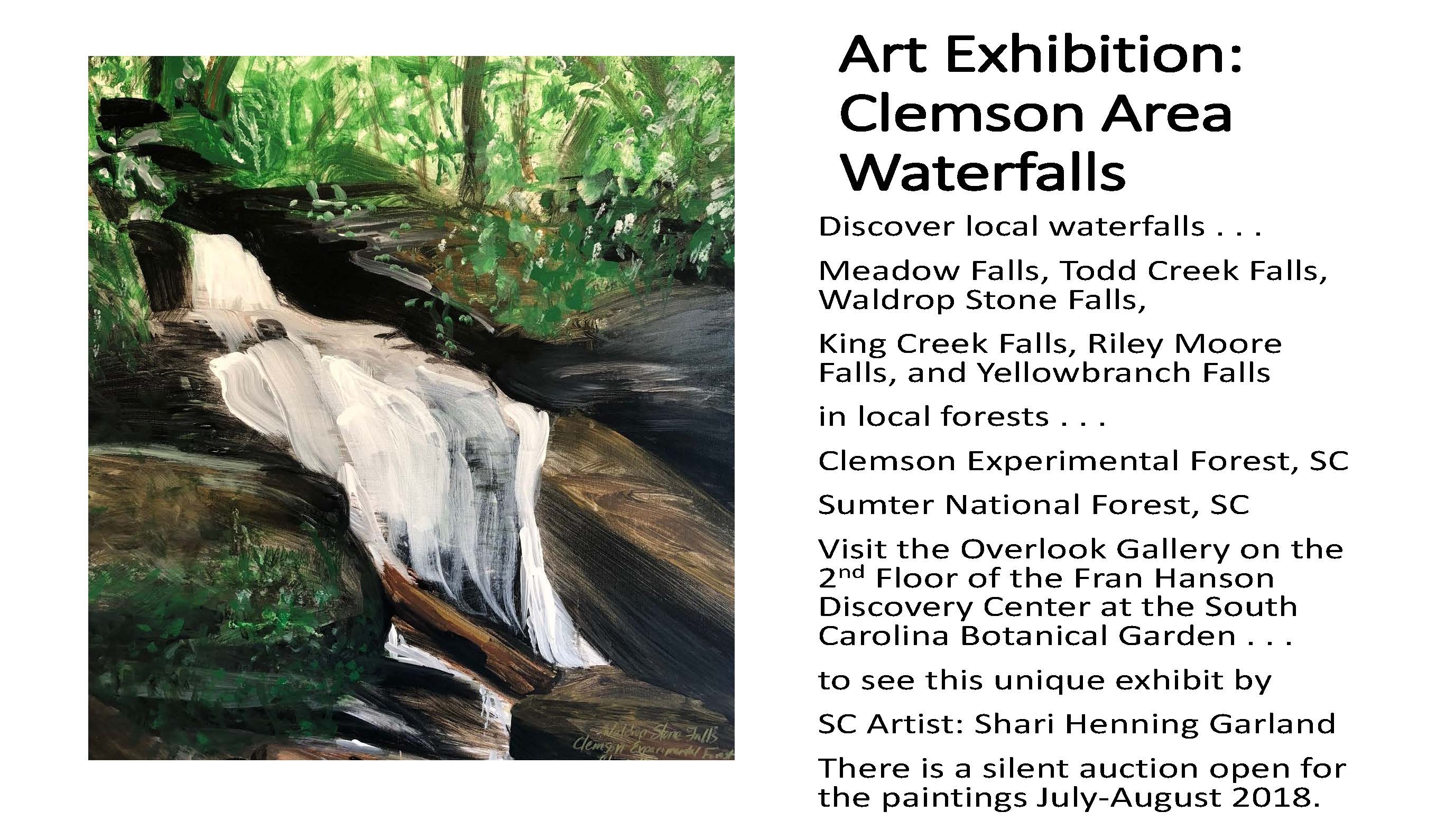 Clemson Area Waterfalls Art Exhibit